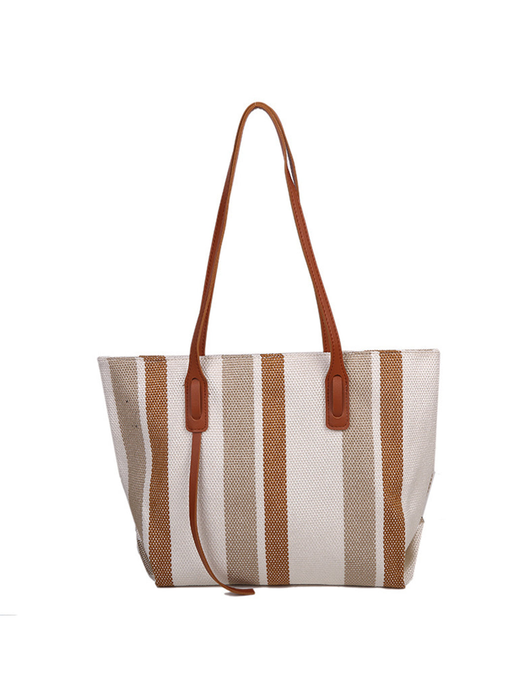 Women's Minimalist Large Capacity Vertical Stripe Casual Tote Bag