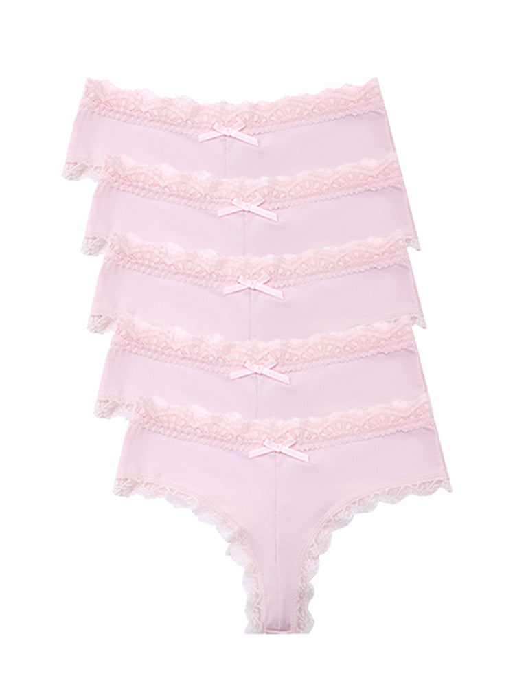 Sexy Lace Mid-Waist Bowknot Briefs