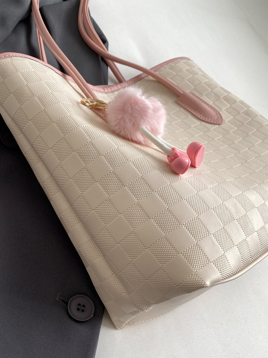 Stylish Shoulder Tote Bag With Bag Charm