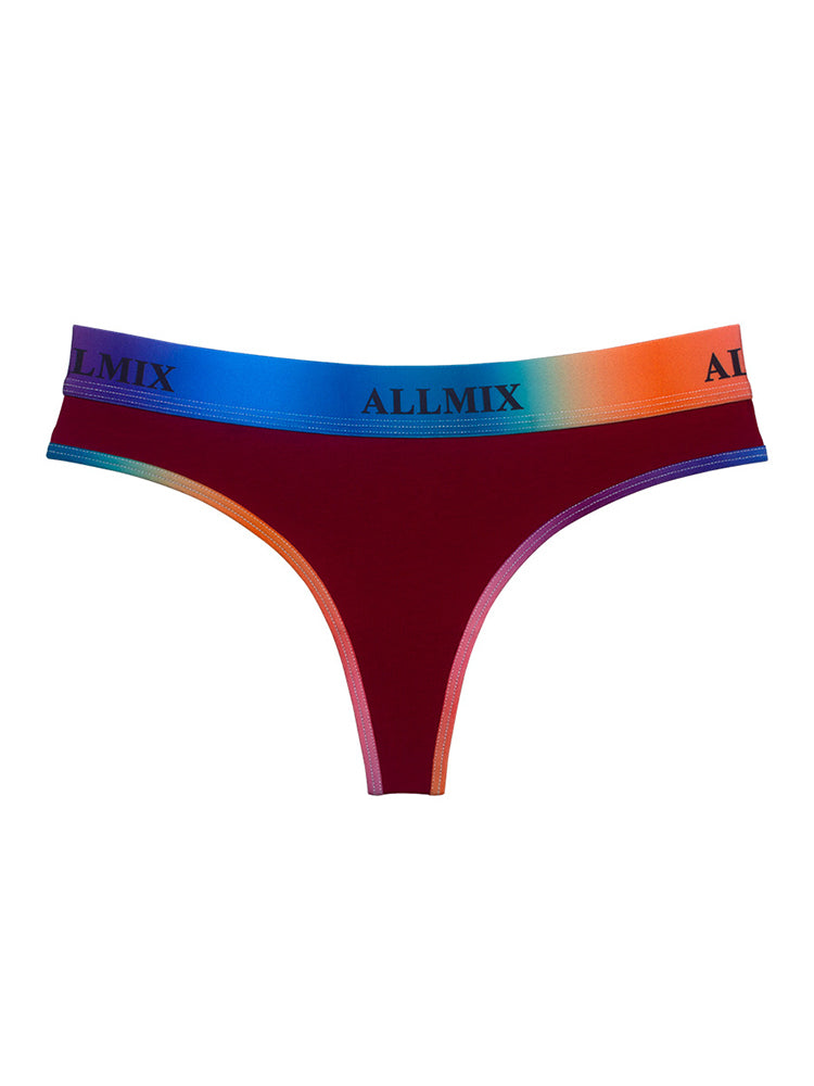 Women's Gradient Rainbow Seamless Low-Rise Thong