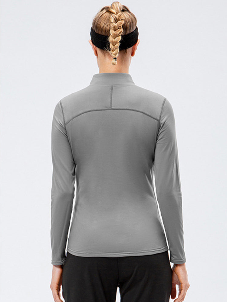 Women's Winter Long Sleeve Fleece Fitness Sports Thermal Tops