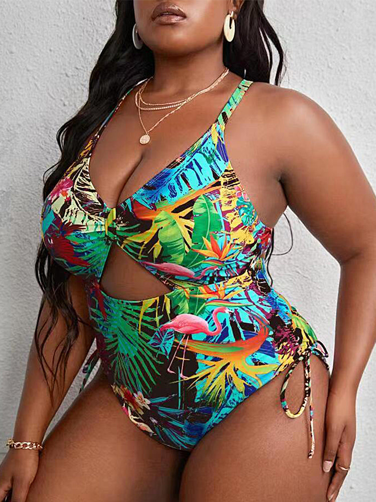 Women's Plus Size One-Piece Bikini Swimsuit