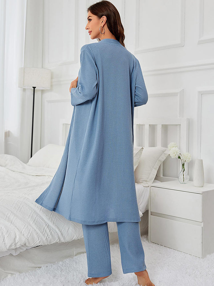 Cozy 3-Piece Waffle Knit Pajama Set
