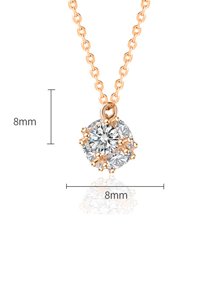 Classic Diamond Cube-Shaped Necklace