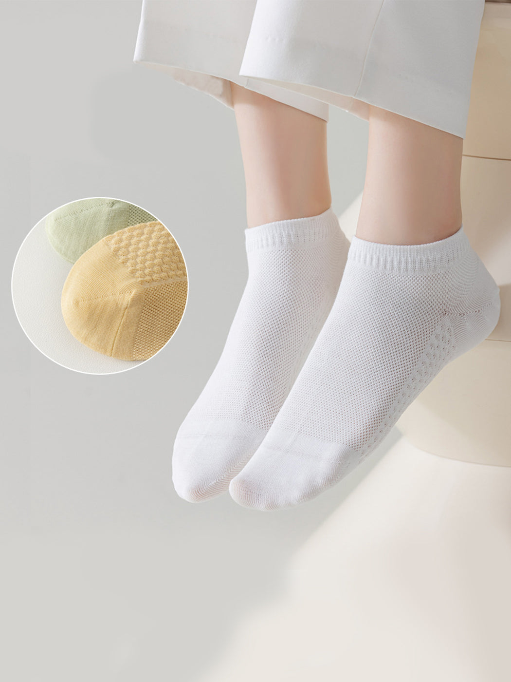Women's Thin Cotton Mesh Breathable Ankle Socks