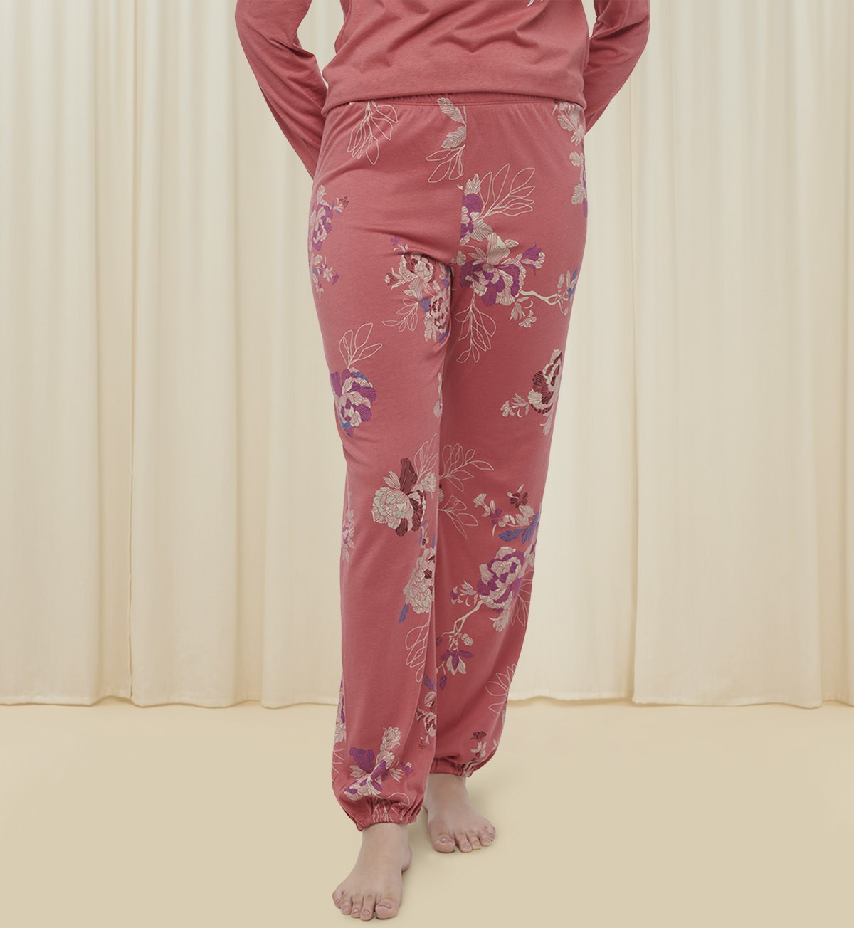 Cotton Pajama Set In Long Sleeves