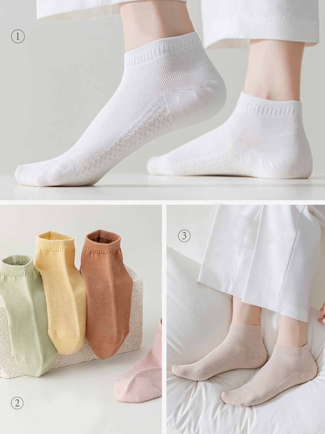 Women's Thin Cotton Mesh Breathable Ankle Socks