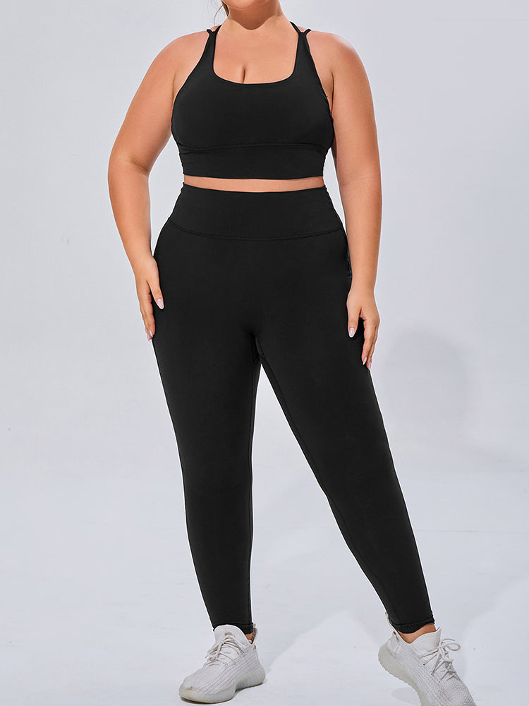 Seamless High Elastic Breathable Sports Bra and Leggings Two-Piece Fitness Set