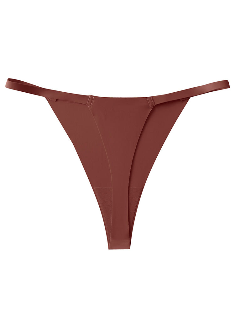 4-Pack Low Waist Sexy Ice Silk Seamless T-shaped Thong