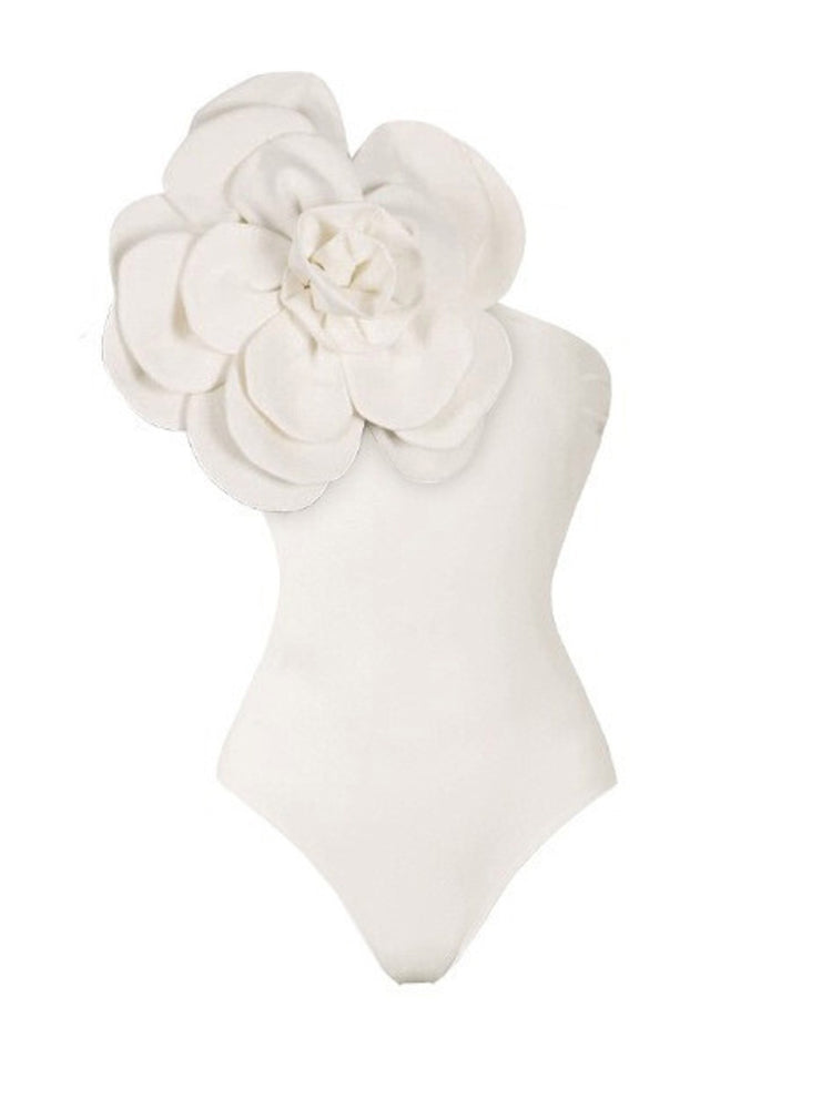 European Style One-Piece Swimsuit - 3D Floral Embroidery Swimwear