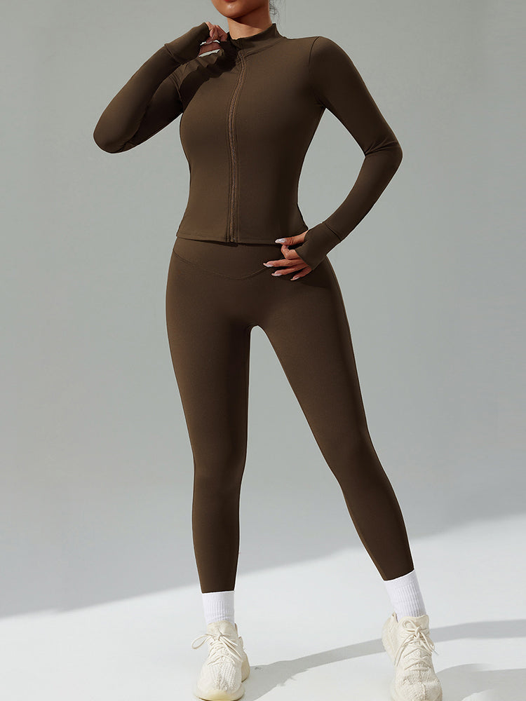 Quick-drying Tight 3-Piece Yoga Set with Jacket