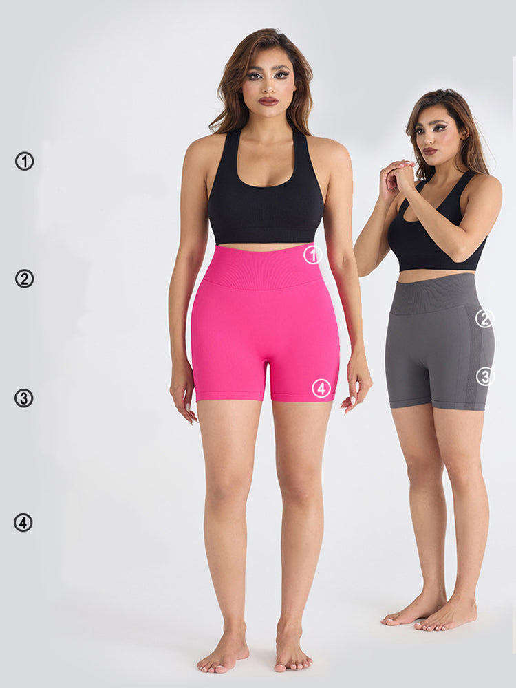 Seamless High-Waist Peach-Lift Compression Yoga Shorts