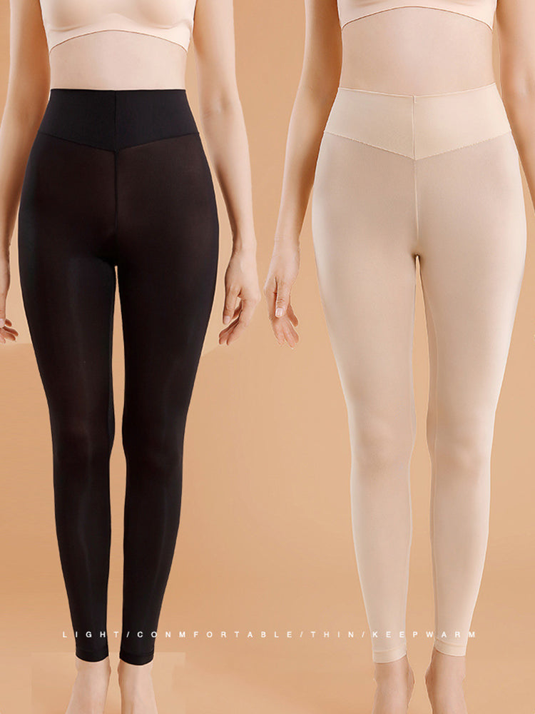 Seamless Black Warmth-Retaining Leggings