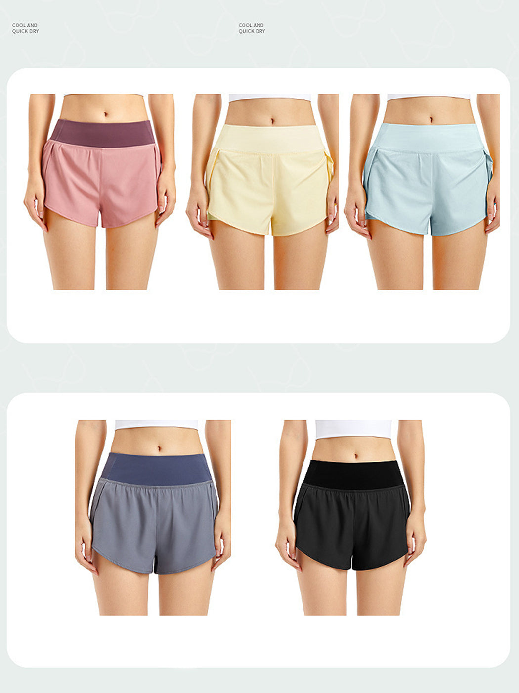 Women's Quick Dry 2-in-1 Running Fitness Shorts