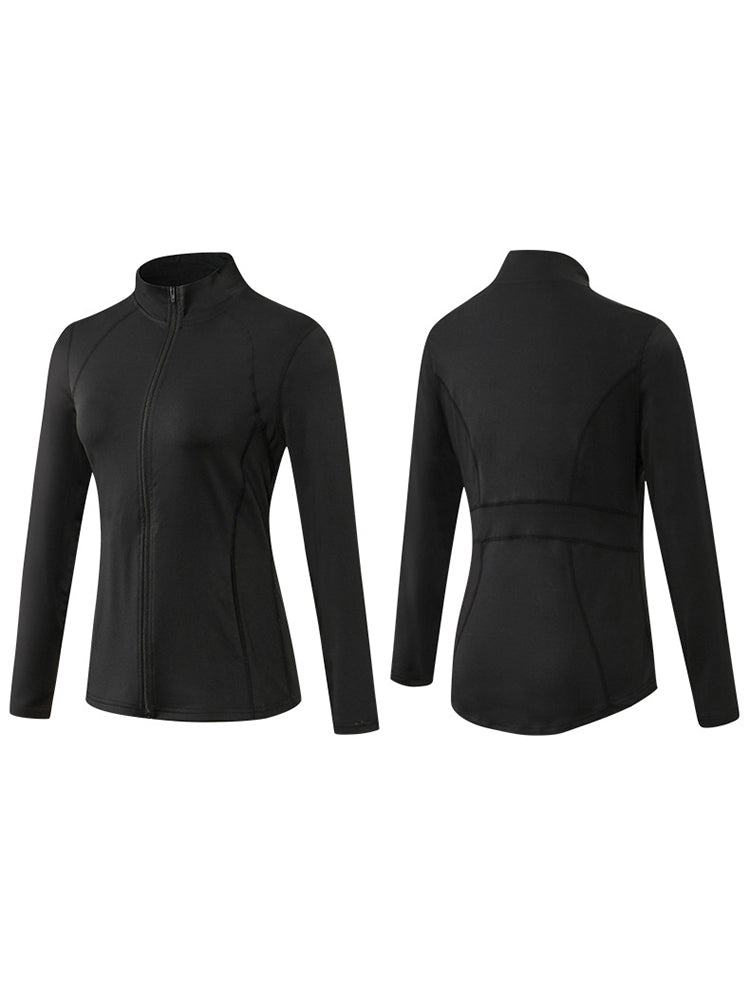 Zip Closure Athletic Slim Quick Dry Running Tops