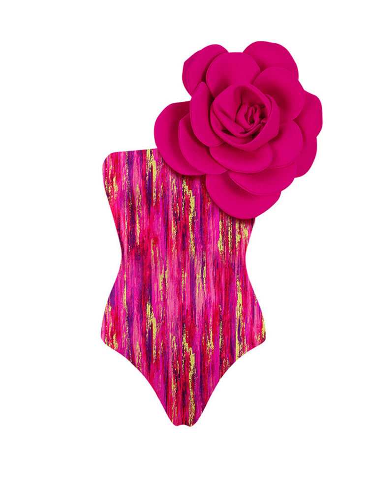 European Style One-Piece Swimsuit - 3D Floral Embroidery Swimwear