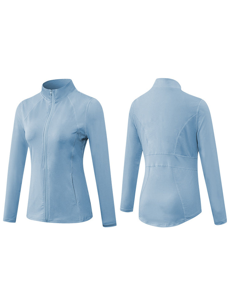 Zip Closure Athletic Slim Quick Dry Running Tops