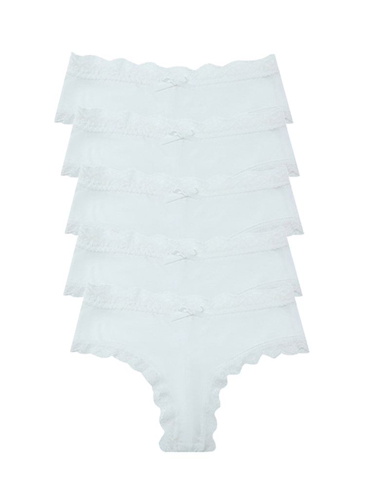 Sexy Lace Mid-Waist Bowknot Briefs