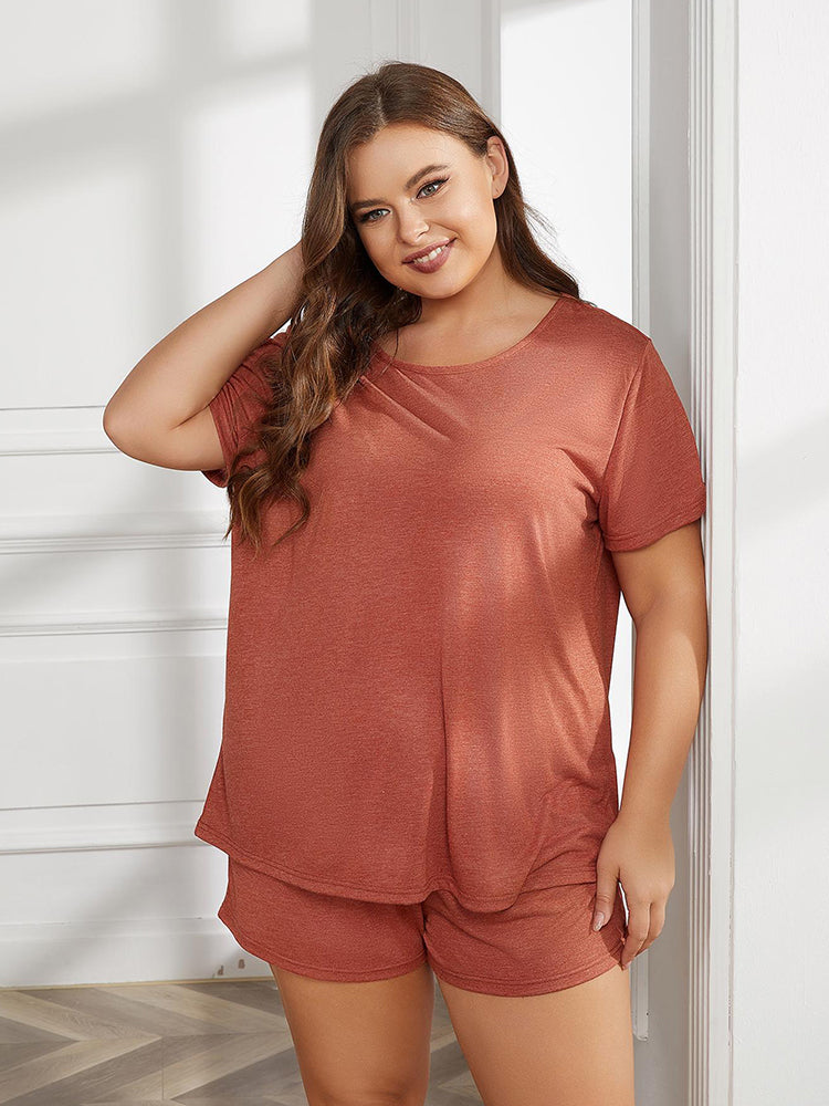Solid Color Soft Lounge Two-Piece Set
