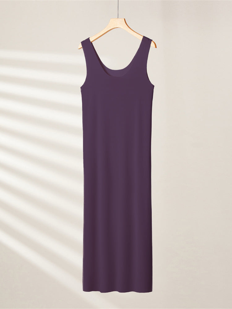Sexy Seamless Long Ice Silk Slip Night Dresses&nbsp;