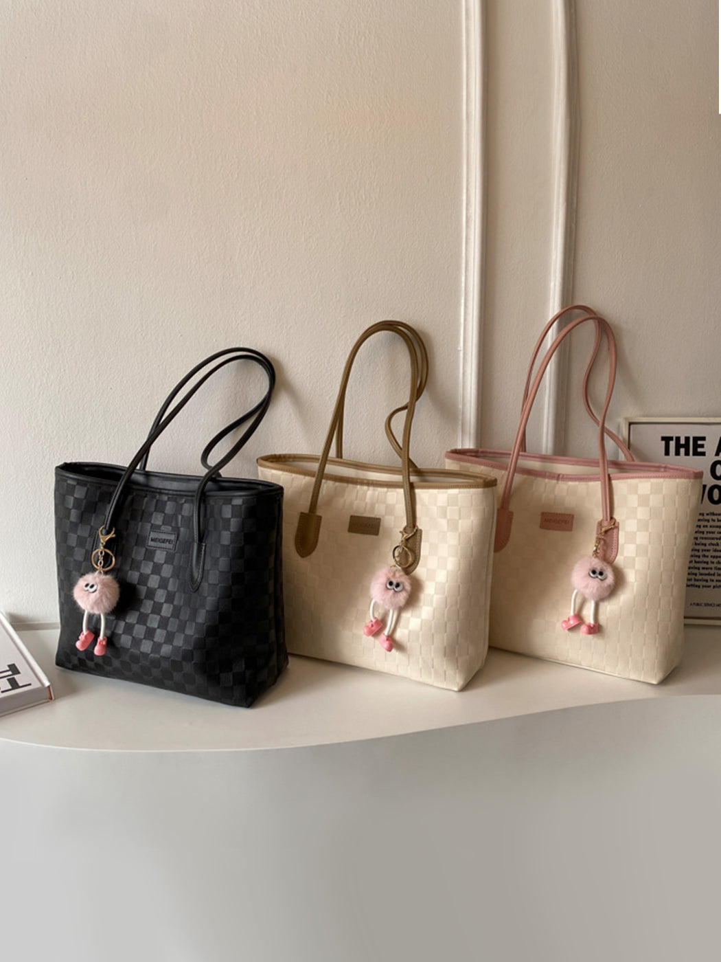 Stylish Shoulder Tote Bag With Bag Charm