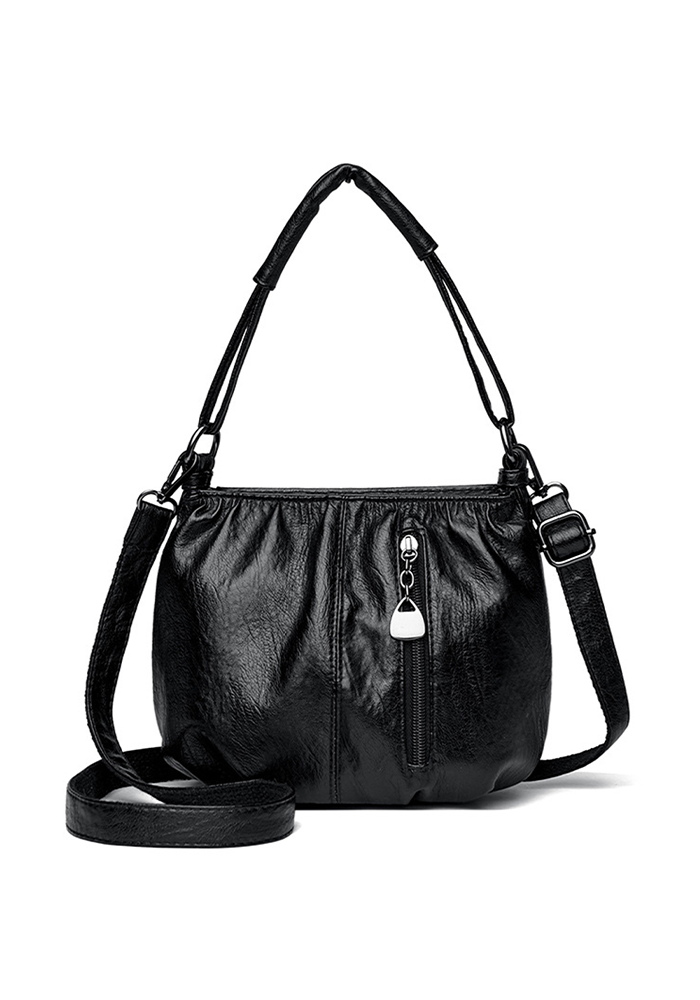 Stylish Compact Brown PU Leather Handbag