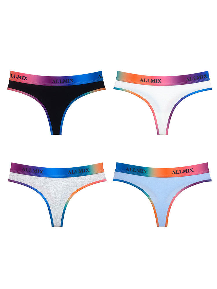 Women's Gradient Rainbow Seamless Low-Rise Thong