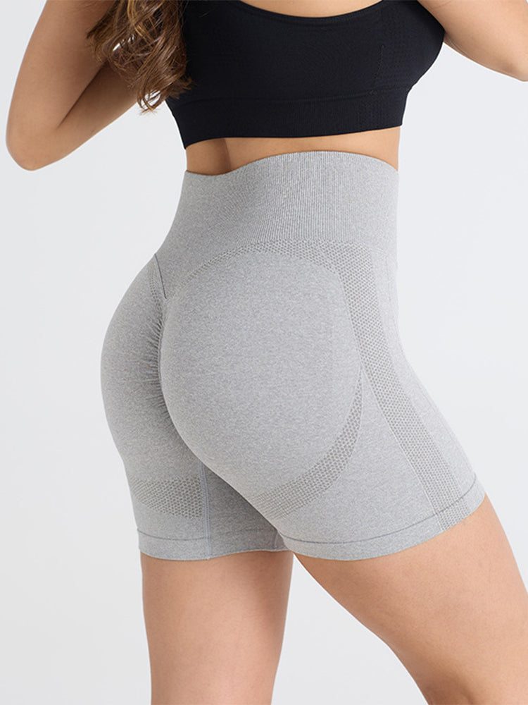 Seamless High-Waist Peach-Lift Compression Yoga Shorts