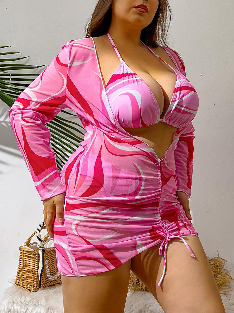 Women's Plus Size 3-Piece Bikini Set