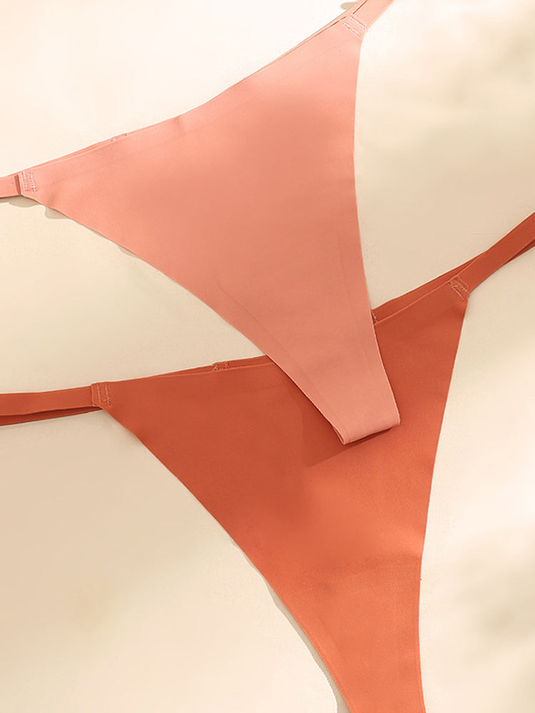 4-Pack Low Waist Sexy Ice Silk Seamless T-shaped Thong