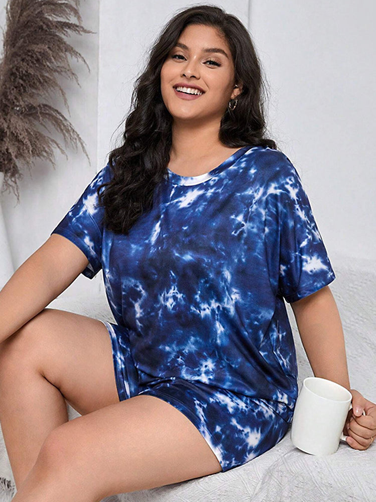 Women's Cute Casual Short-Sleeve and Shorts Pajama Set