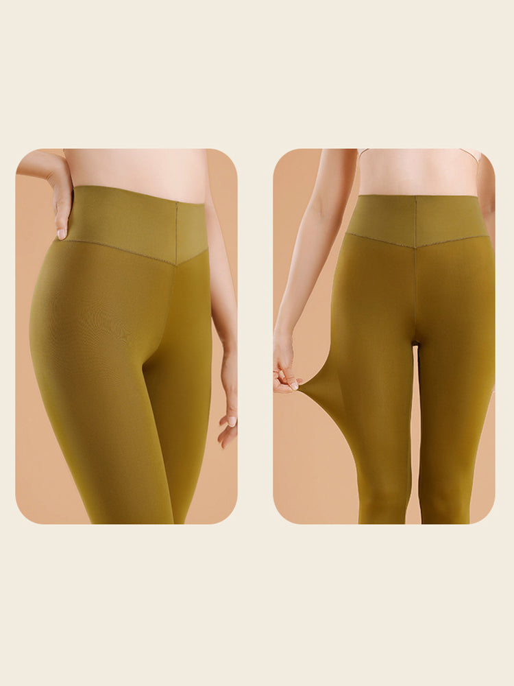 Seamless Black Warmth-Retaining Leggings
