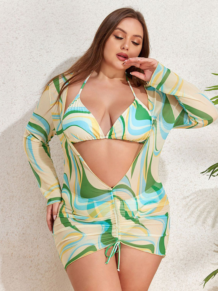 Women's Plus Size 3-Piece Bikini Set