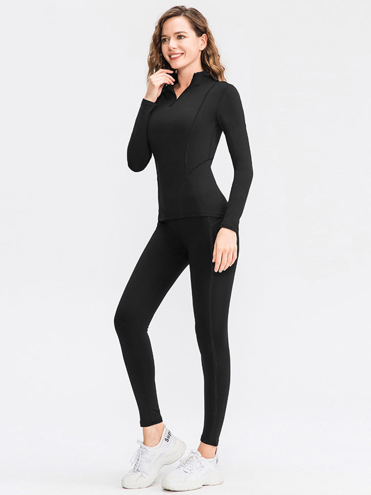 Women's Fleece High Elastic Sports Thermal Sets
