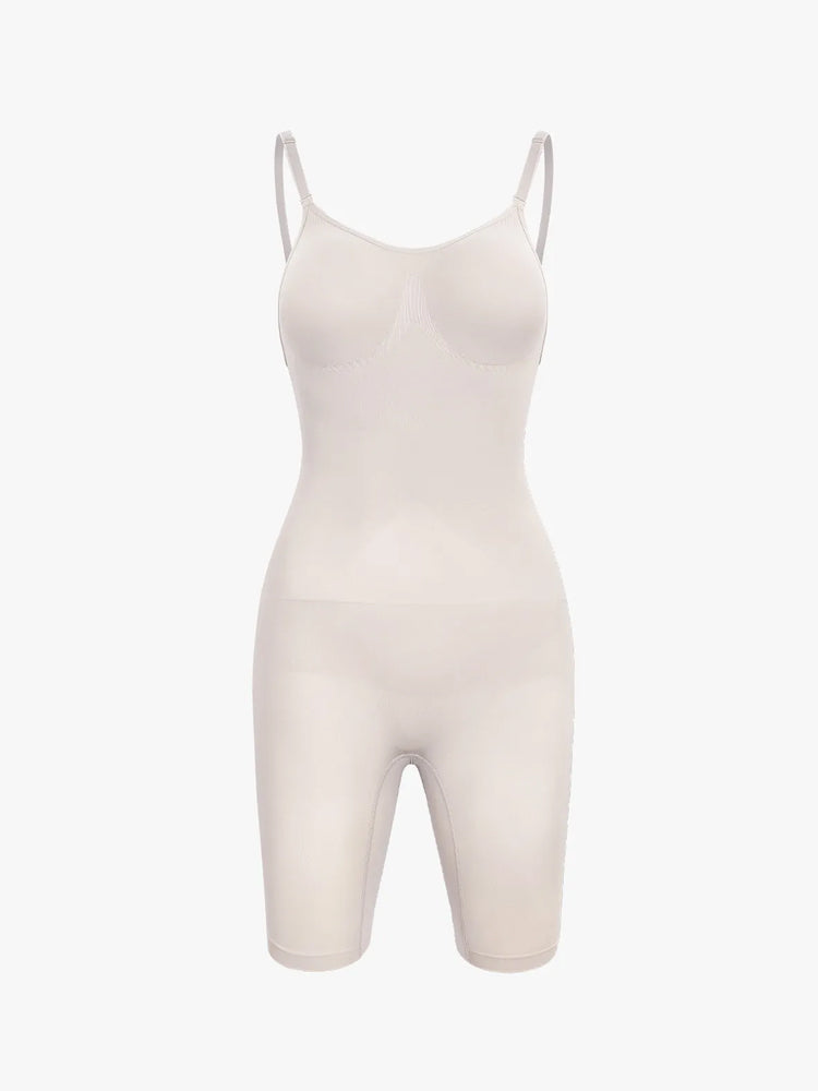 Tummy Control Faja Seamless Sculpting Bodysuit Mid Thigh Shapewear