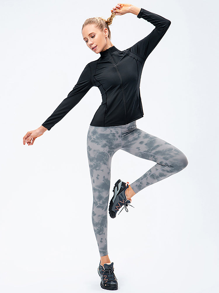 Zip Closure Athletic Slim Quick Dry Running Tops