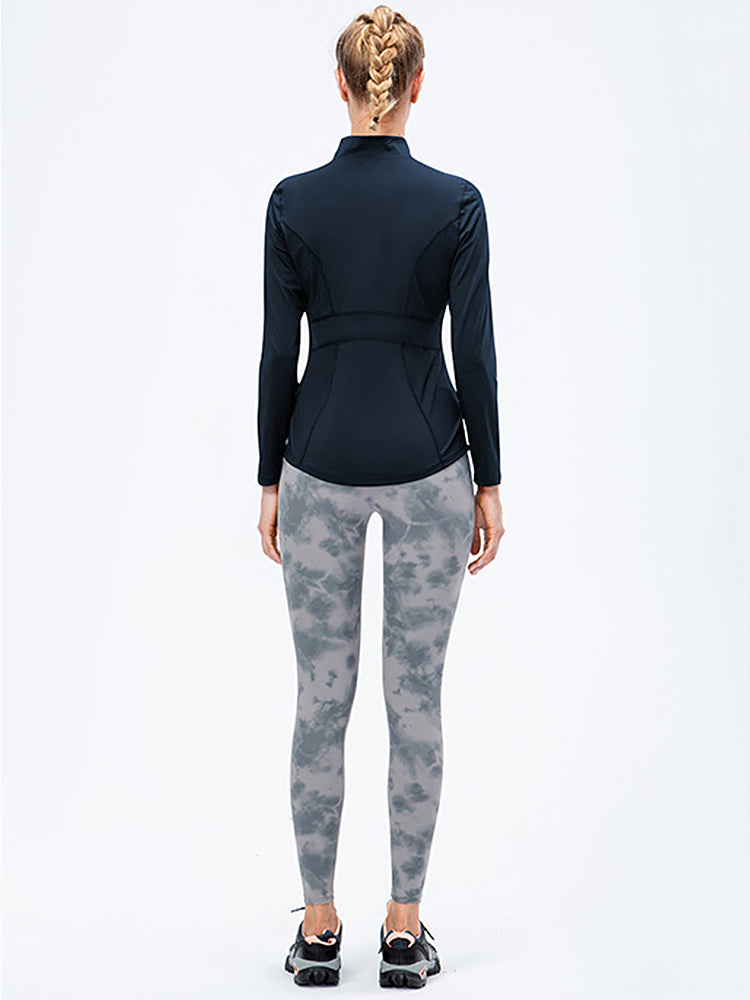 Zip Closure Athletic Slim Quick Dry Running Tops