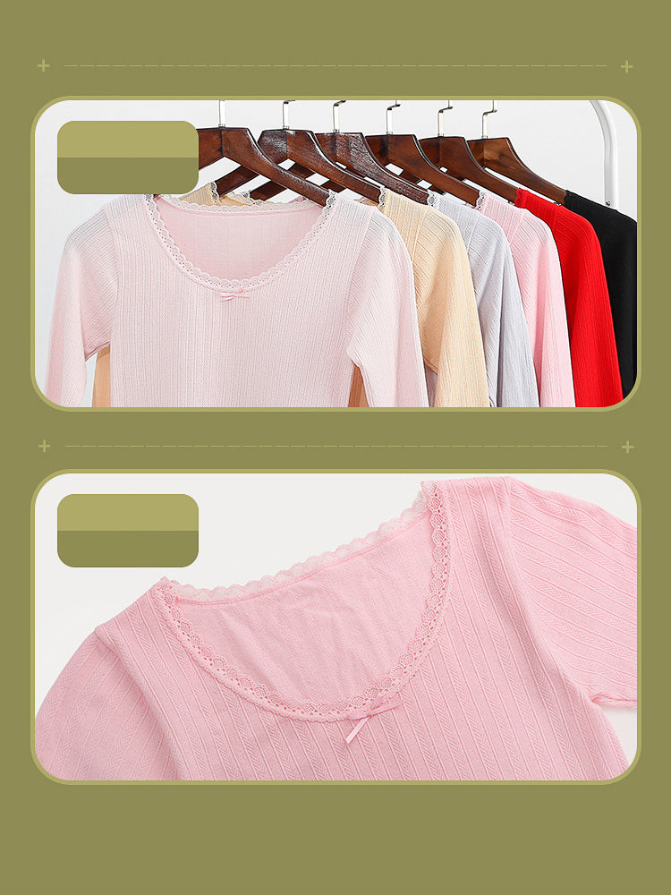 Invisible Basic Layer Thin Cotton Thermal Sets