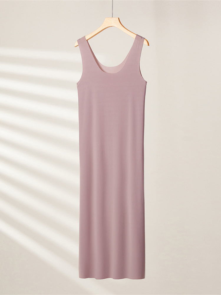 Sexy Seamless Long Ice Silk Slip Night Dresses&nbsp;