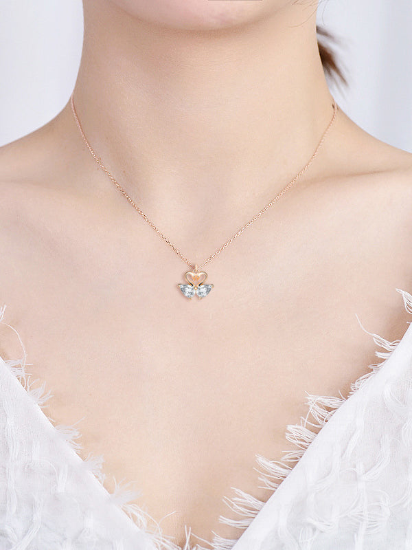 Swan Love Sterling Silver Necklace