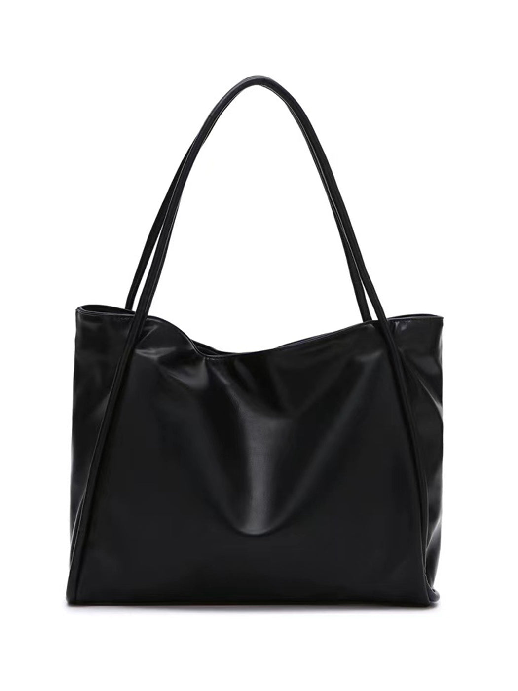 Versatile Solid Color Simple PU Tote Bag