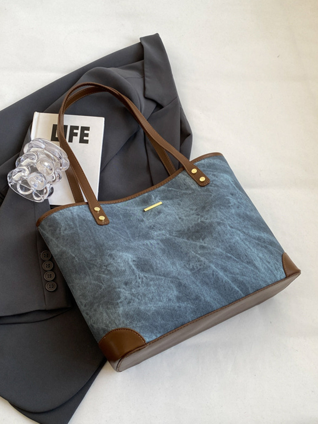 Fashion Textured Large Capacity Tote Shoulder Bag