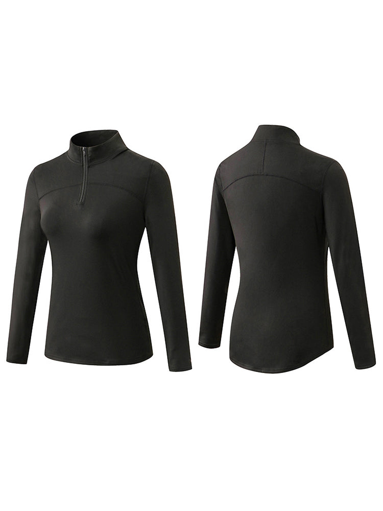 Women's Winter Long Sleeve Fleece Fitness Sports Thermal Tops