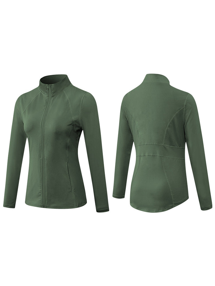 Zip Closure Athletic Slim Quick Dry Running Tops