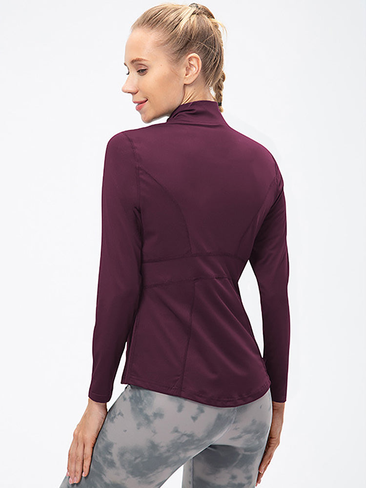 Zip Closure Athletic Slim Quick Dry Running Tops