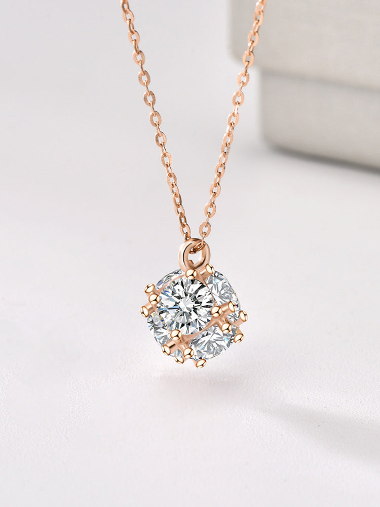 Classic Diamond Cube-Shaped Necklace