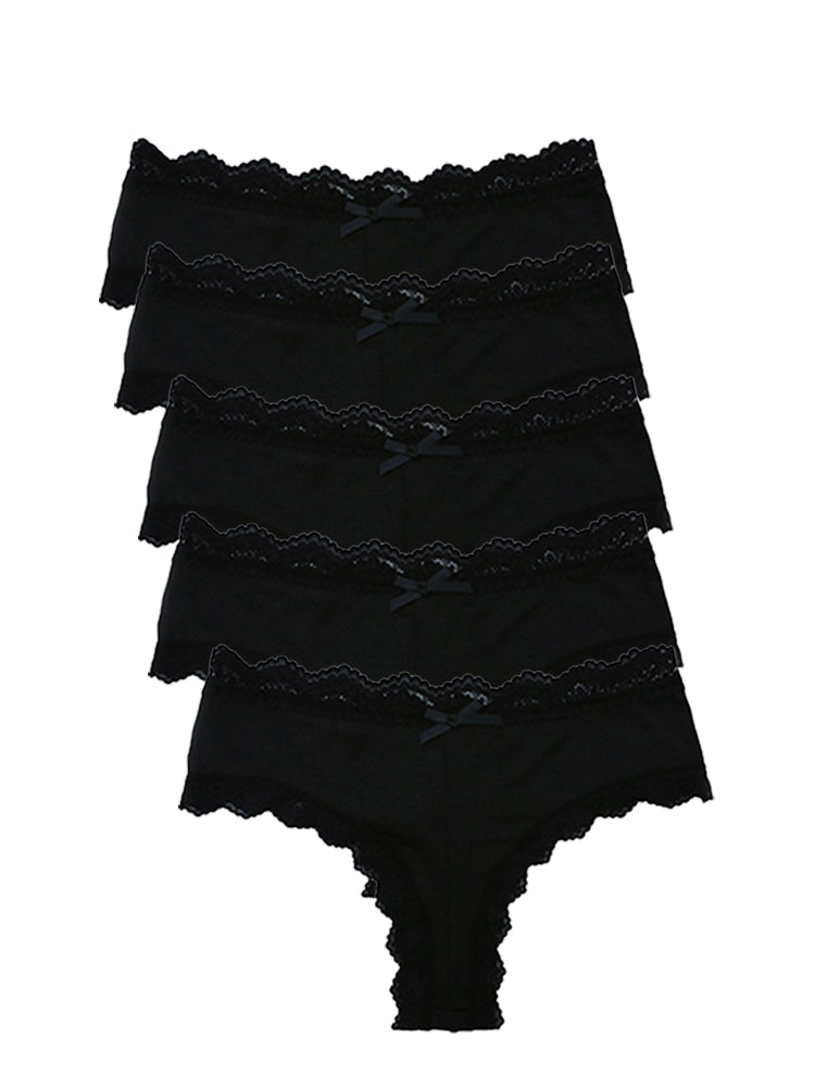Sexy Lace Mid-Waist Bowknot Briefs