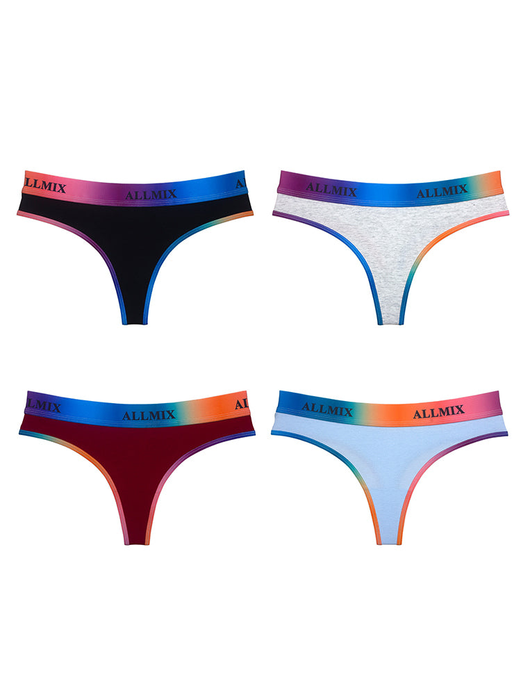 Women's Gradient Rainbow Seamless Low-Rise Thong
