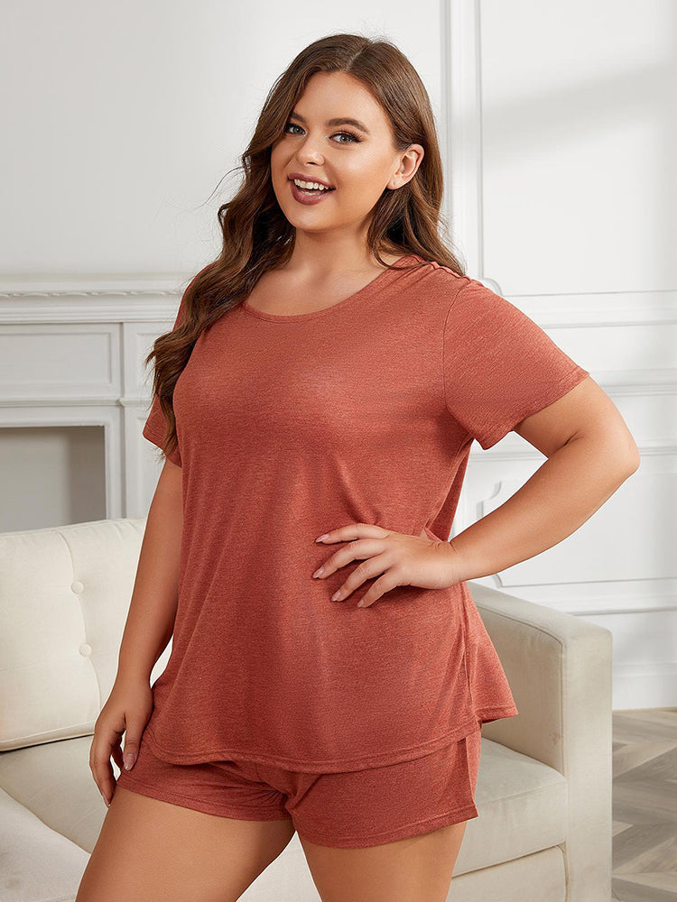 Solid Color Soft Lounge Two-Piece Set