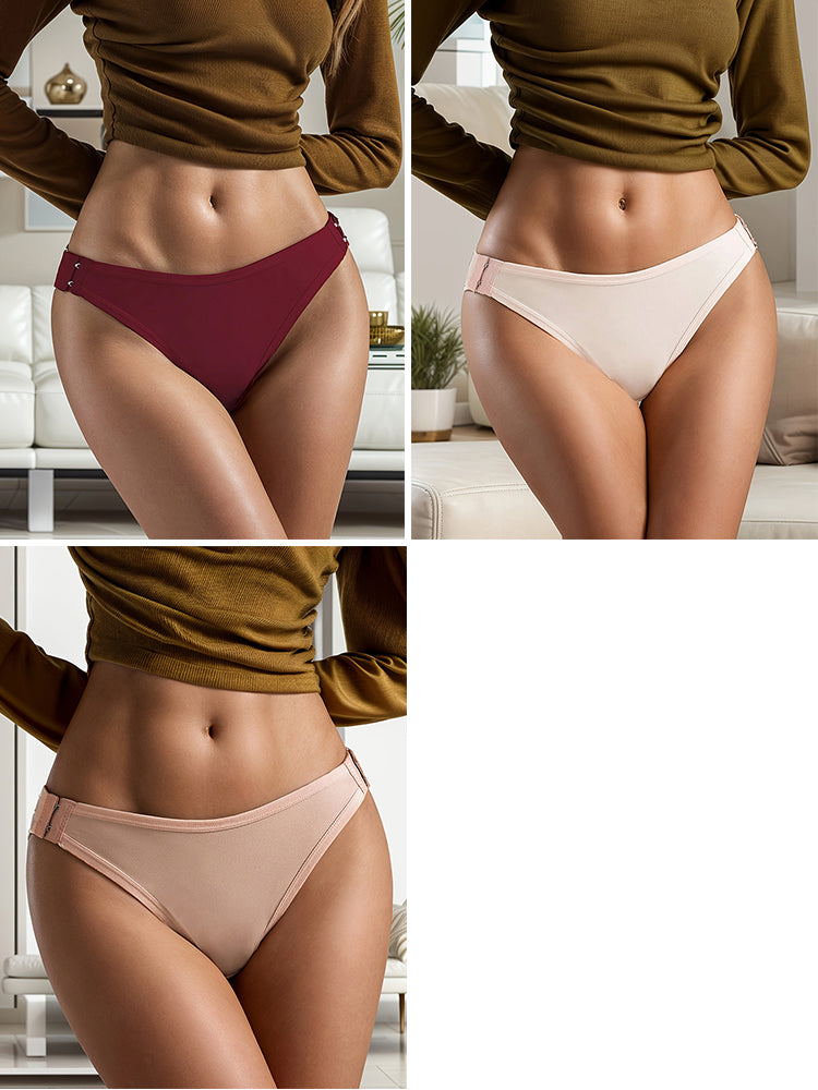 3-Pack Women's Low-Rise Quick-Dry Bikini Briefs - Breathable Polyester Removable Briefs